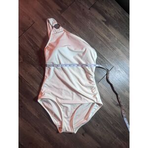 Michael Kors Women’s Size 14 White One-Piece Swimsuit Gold Logo Ring